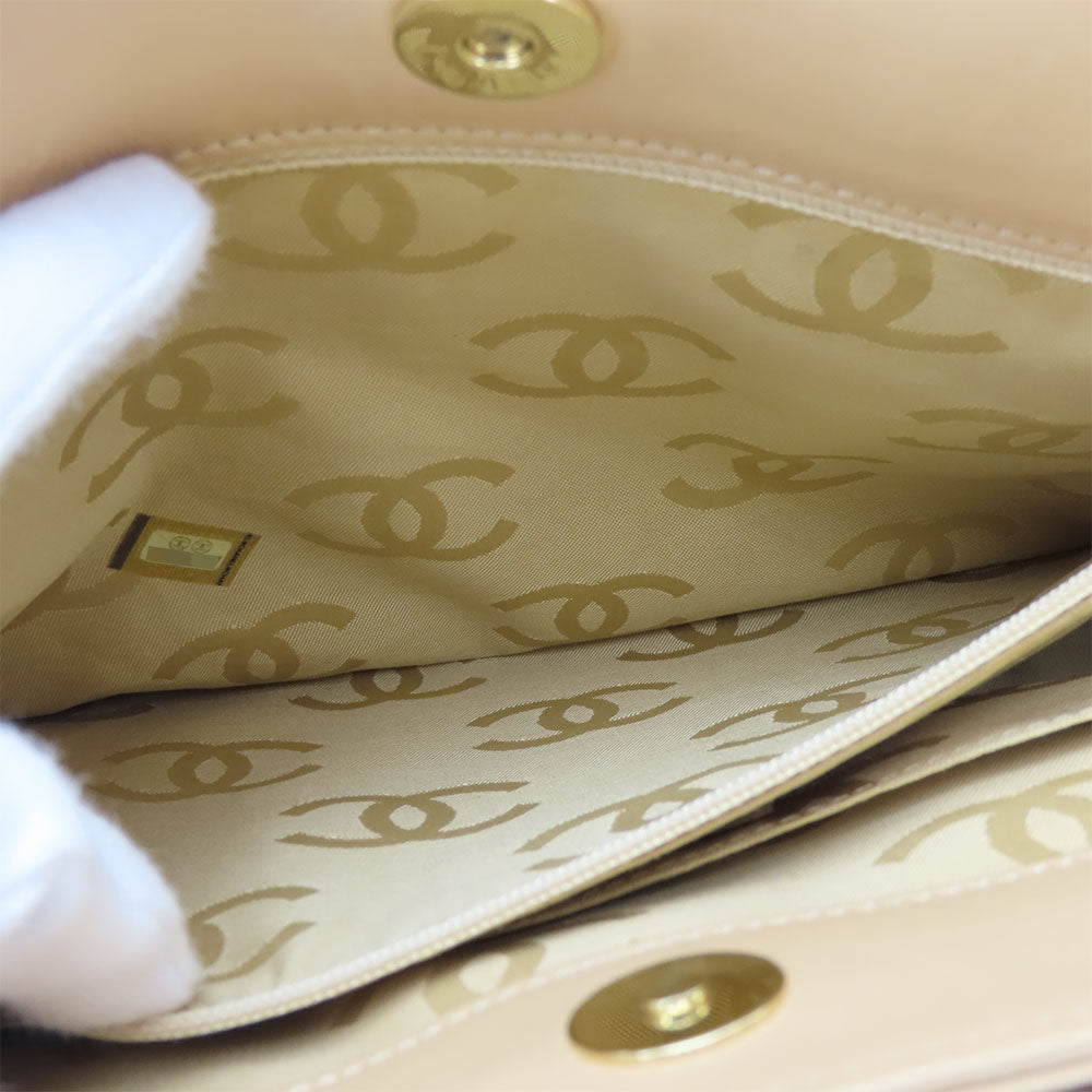 CHANEL Handbag Calfskin beige
