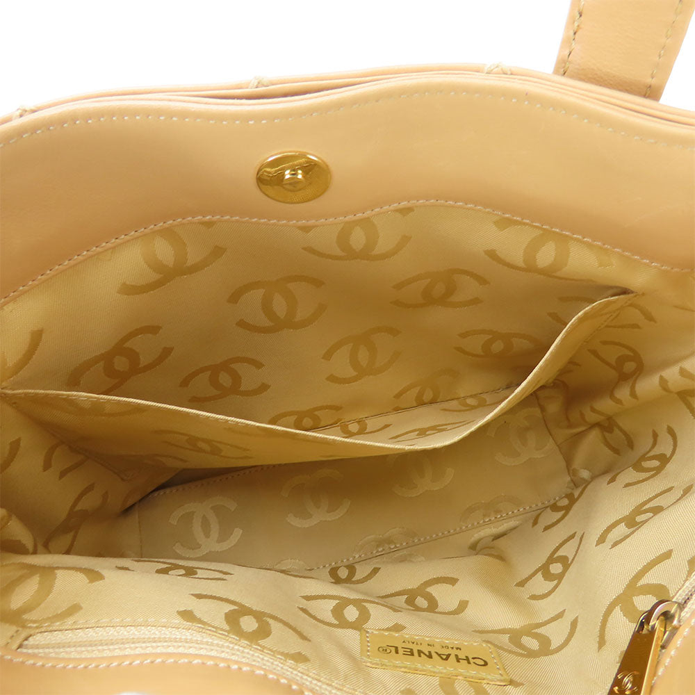 CHANEL Handbag Calfskin beige
