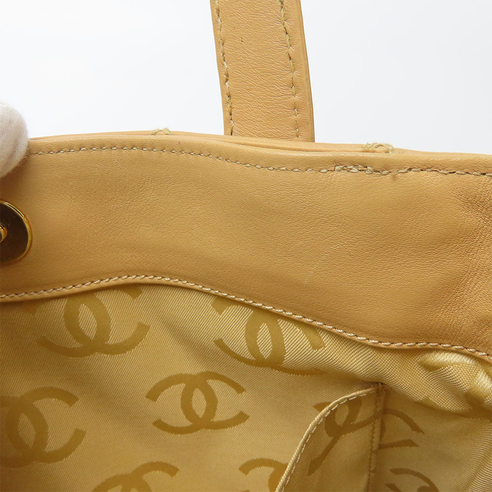CHANEL Handbag Calfskin beige