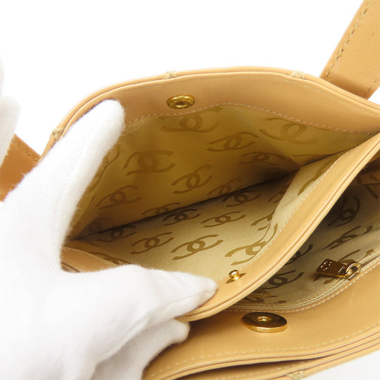 CHANEL Handbag Calfskin beige