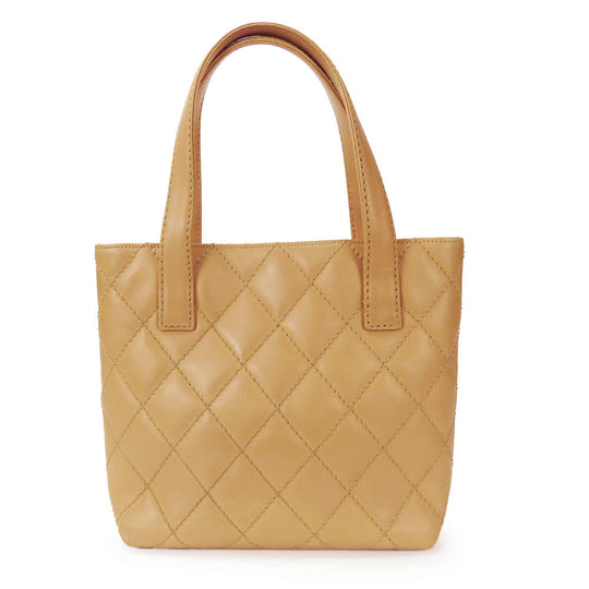 CHANEL Handbag Calfskin beige