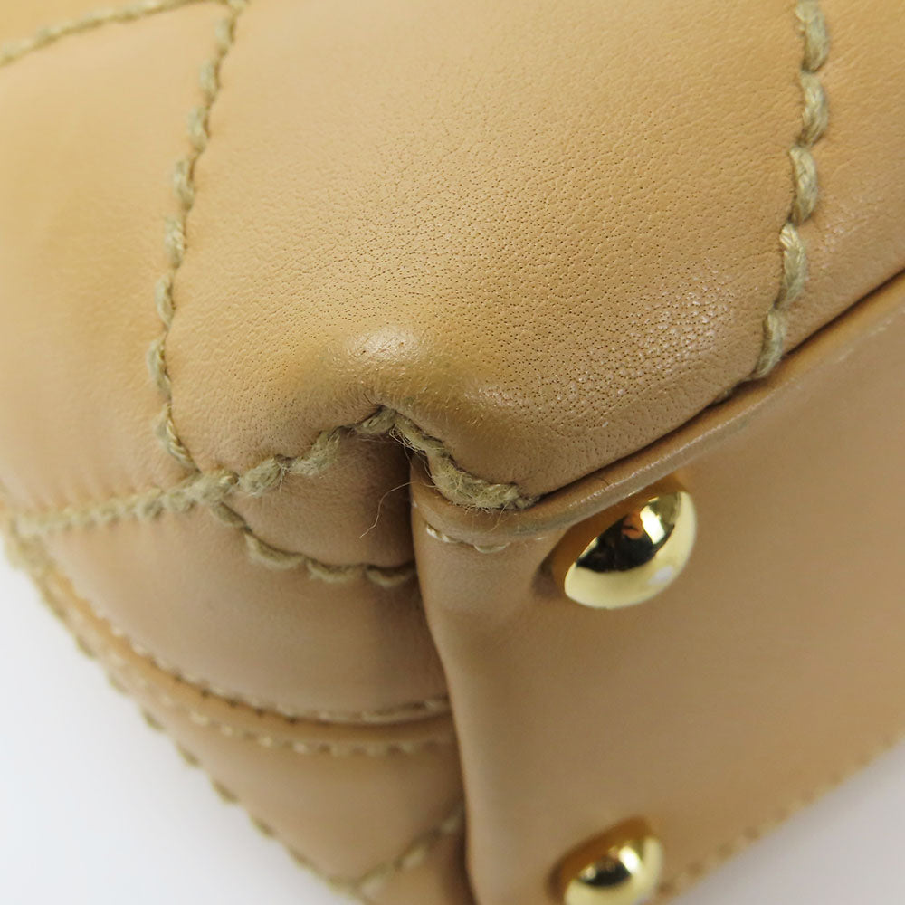 CHANEL Handbag Calfskin beige