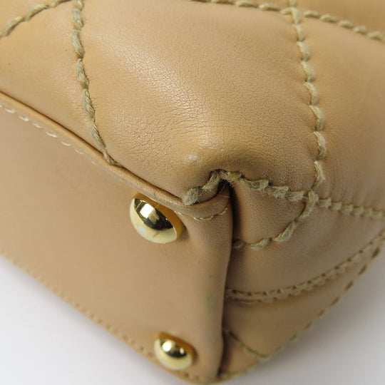 CHANEL Handbag Calfskin beige