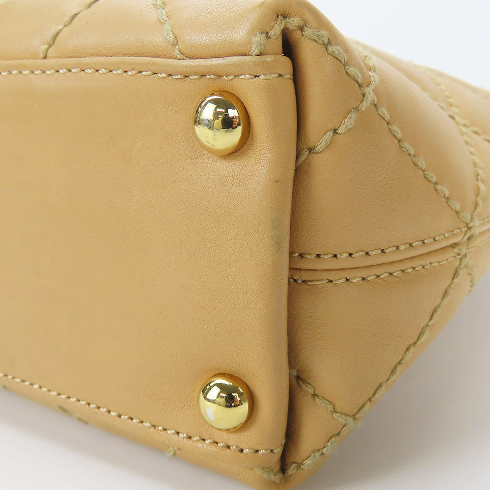 CHANEL Handbag Calfskin beige