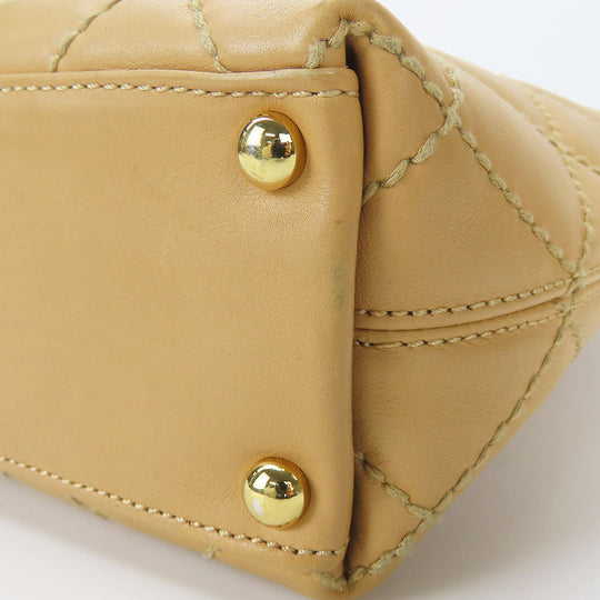 CHANEL Handbag Calfskin beige