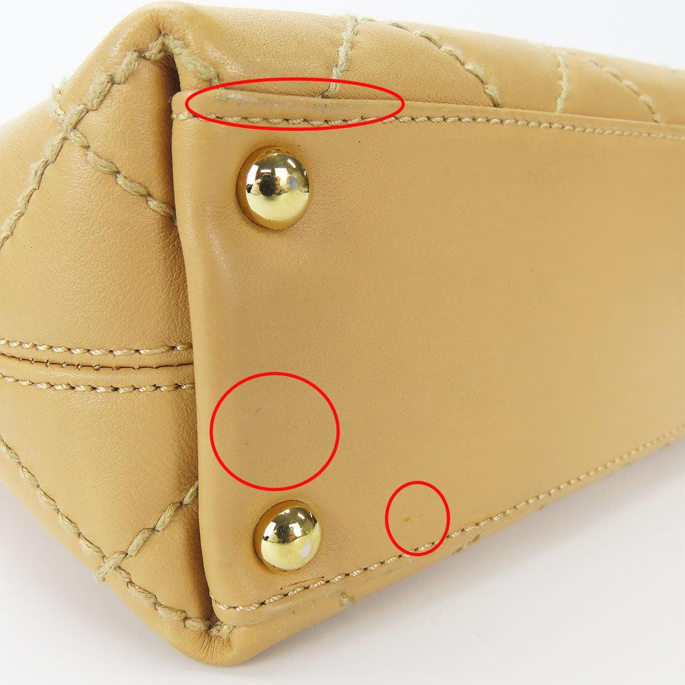 CHANEL Handbag Calfskin beige