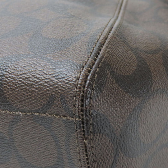 COACH Shoulder Bag F28989 leather Brown Signature Women Used Authentic