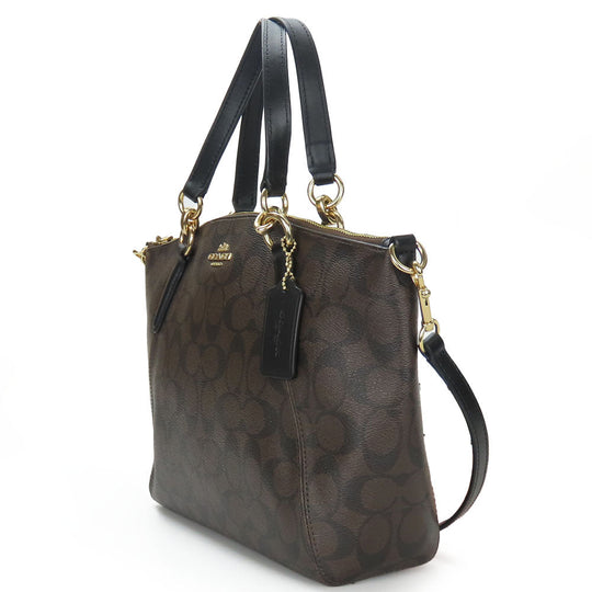 COACH Shoulder Bag F28989 leather Brown Signature Women Used Authentic