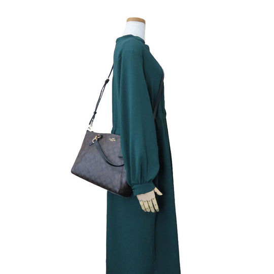 COACH Shoulder Bag F28989 leather Brown Signature Women Used Authentic