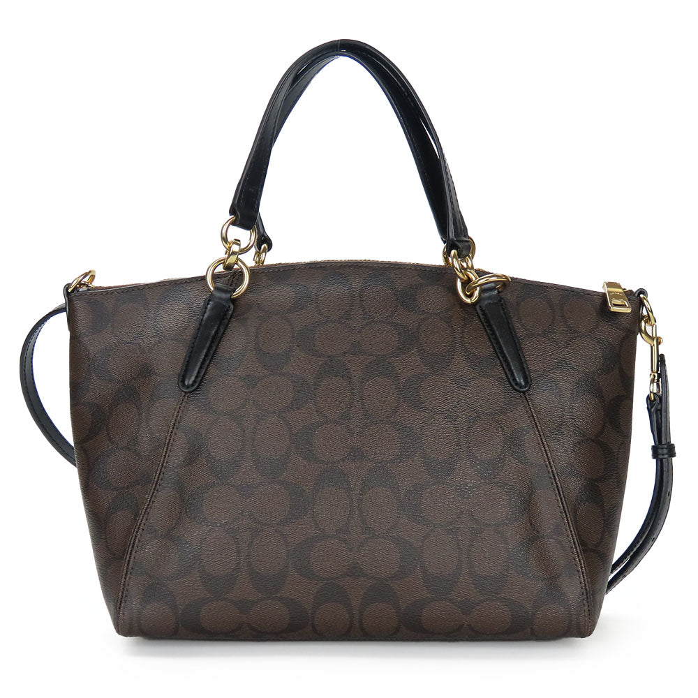 COACH Shoulder Bag F28989 leather Brown Signature Women Used Authentic