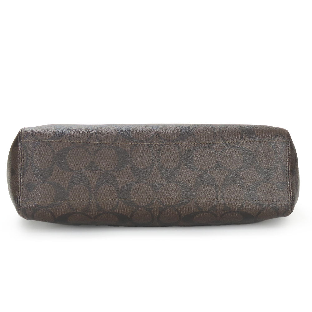 COACH Shoulder Bag F28989 leather Brown Signature Women Used Authentic