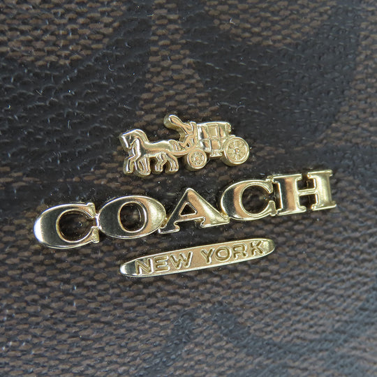 COACH Shoulder Bag F28989 leather Brown Signature Women Used Authentic