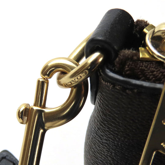 COACH Shoulder Bag F28989 leather Brown Signature Women Used Authentic