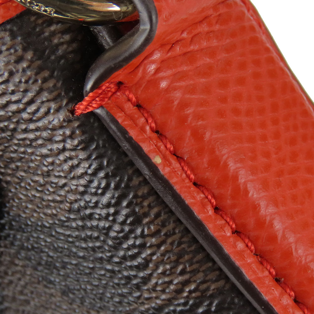 COACH Shoulder Bag F34938 Leather, PVC coated canvas Brown Signature Women Used Authentic