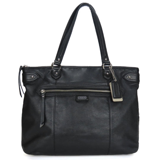 COACH Tote Bag F23973 leather black Women Used Authentic