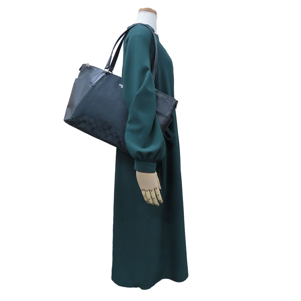 COACH Tote Bag F37231 leather black Signature