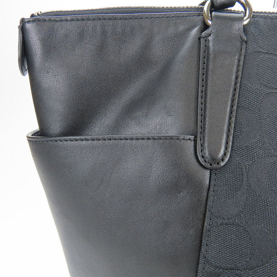 COACH Tote Bag F37231 leather black Signature