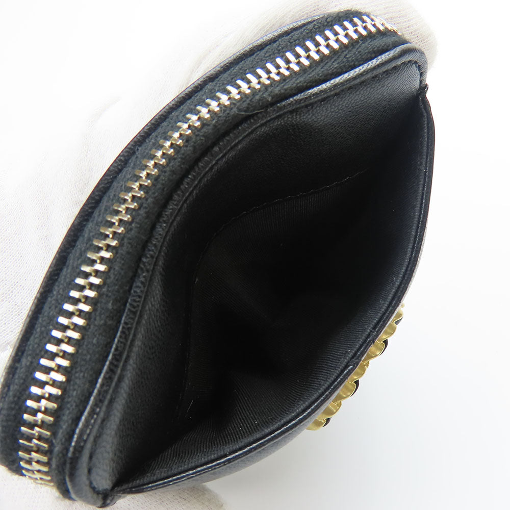 CHANEL Coin case AP2086 lambskin black Women Used Authentic