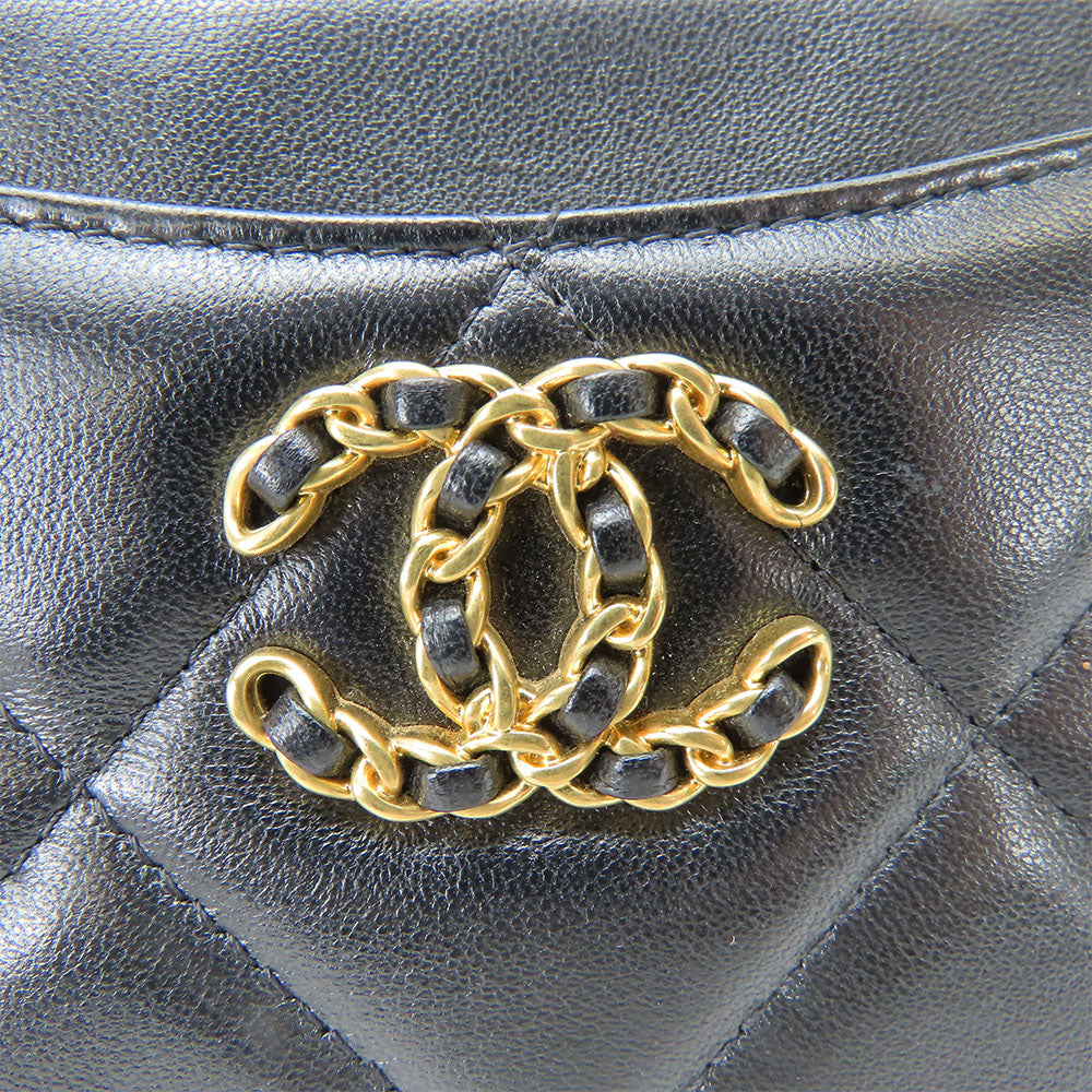 CHANEL Coin case AP2086 lambskin black Women Used Authentic
