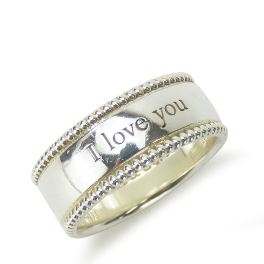 TIFFANY&Co. Ring Silver925 Silver Milgrain wide Women Used Authentic