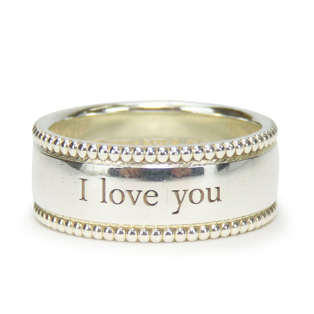 TIFFANY&Co. Ring Silver925 Silver Milgrain wide Women Used Authentic