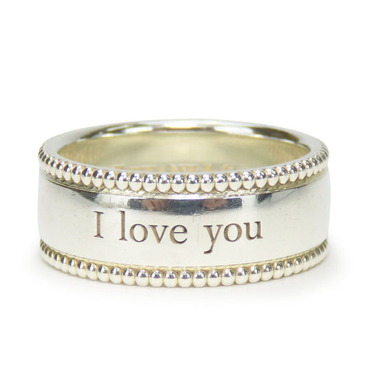 TIFFANY&Co. Ring Silver925 Silver Milgrain wide Women Used Authentic