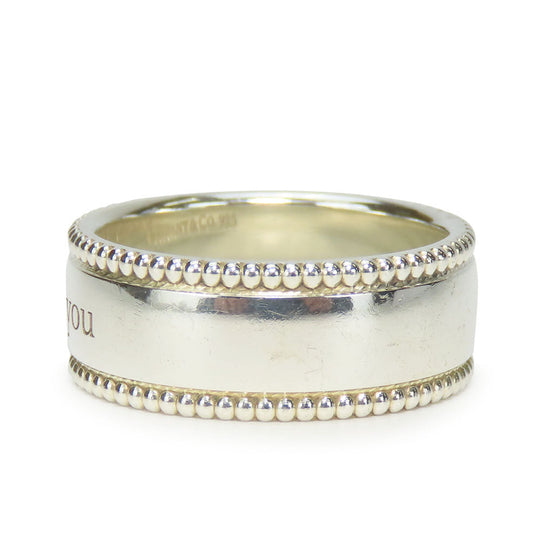 TIFFANY&Co. Ring Silver925 Silver Milgrain wide Women Used Authentic
