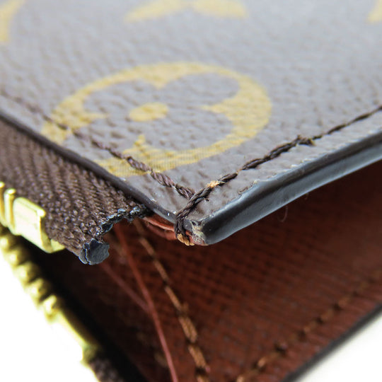 LOUIS VUITTON Card Case M83476 Monogram Brown Portefeuille Noah Compact Women Used Authentic