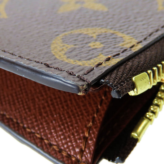 LOUIS VUITTON Card Case M83476 Monogram Brown Portefeuille Noah Compact Women Used Authentic