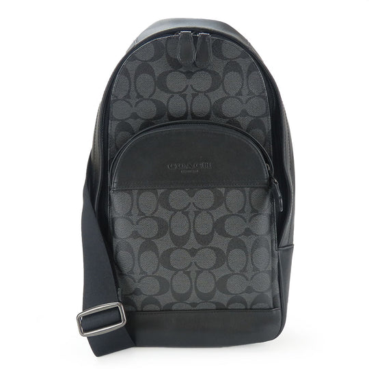 COACH Sling bag F39942 leather black Signature