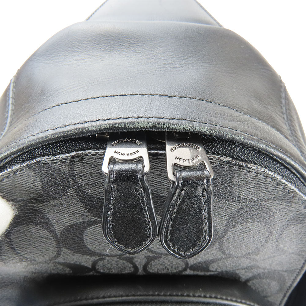 COACH Sling bag F39942 leather black Signature