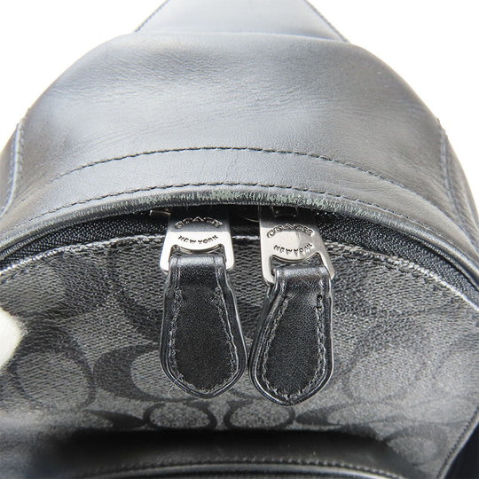 COACH Sling bag F39942 leather black Signature