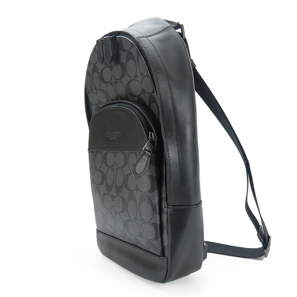 COACH Sling bag F39942 leather black Signature