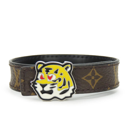 LOUIS VUITTON bracelet M8042 Monogram Brown NIGO LV Tiger Bracelet mens Used Authentic