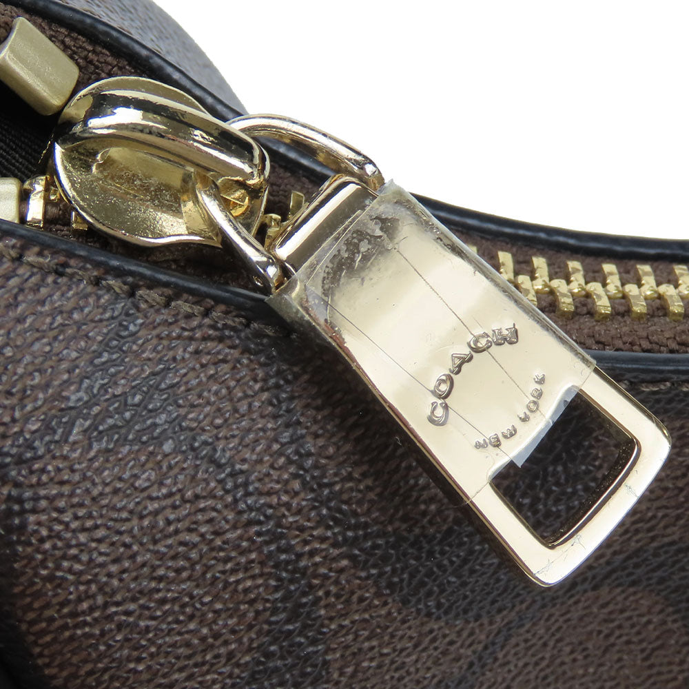 COACH Shoulder Bag F58288 Leather, PVC Dark brown Women Used Authentic