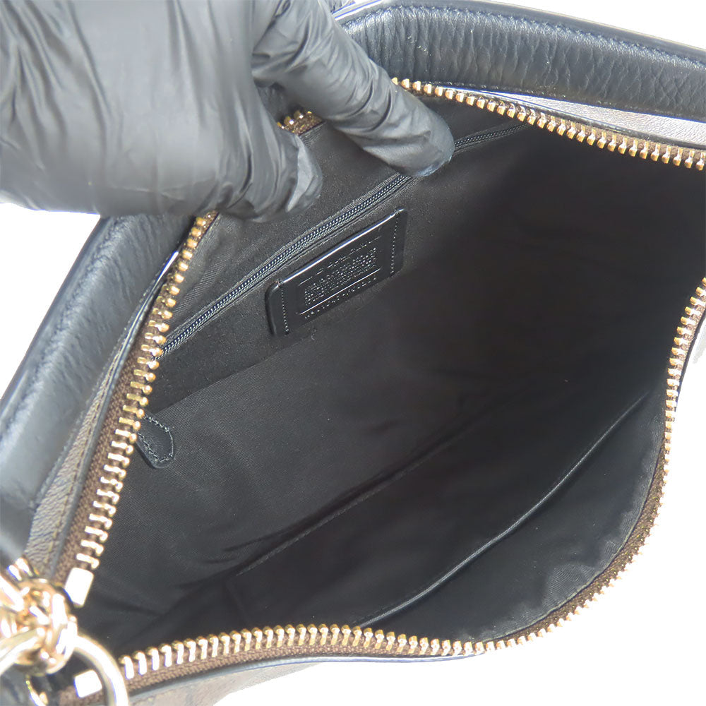 COACH Shoulder Bag F58288 Leather, PVC Dark brown Women Used Authentic