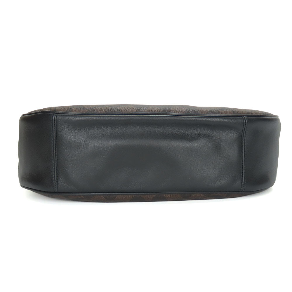 COACH Shoulder Bag F58288 Leather, PVC Dark brown Women Used Authentic