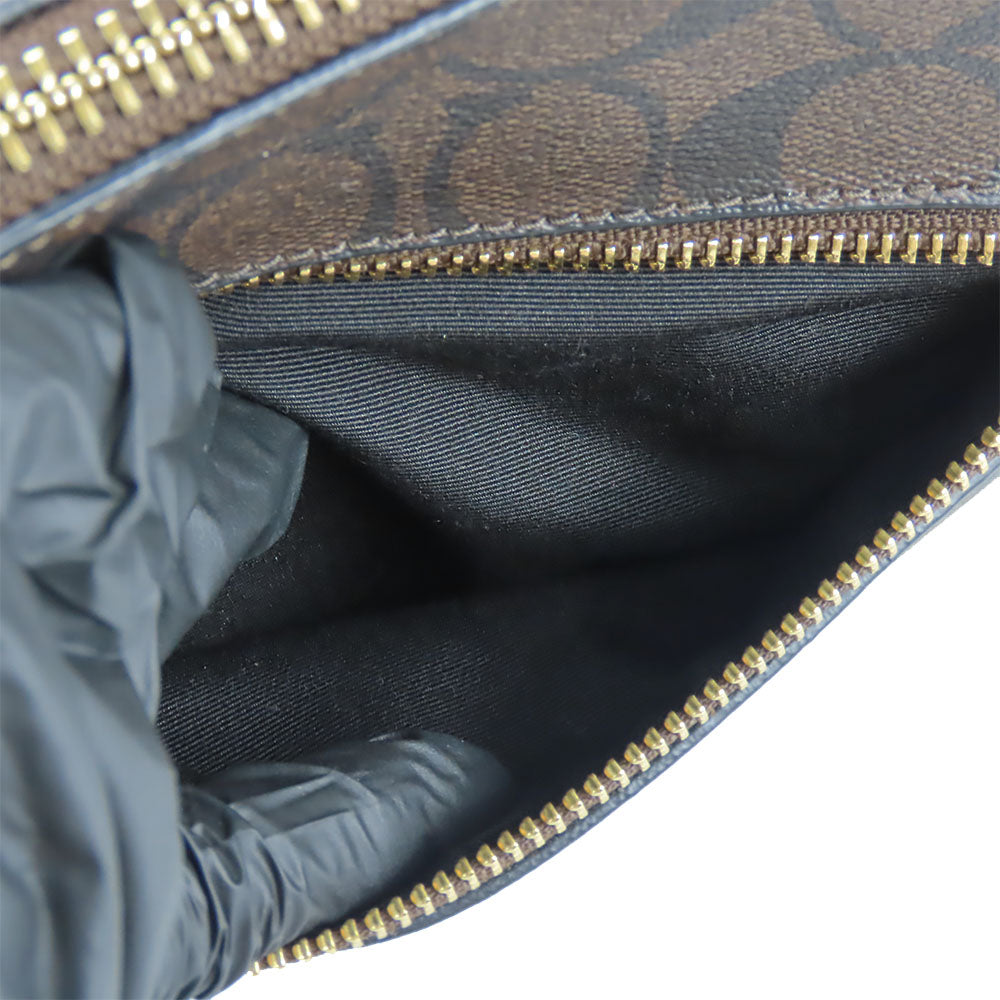 COACH Shoulder Bag F58288 Leather, PVC Dark brown Women Used Authentic