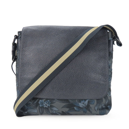 COACH Shoulder Bag F59301 leather Navy type Botanical Women Used Authentic