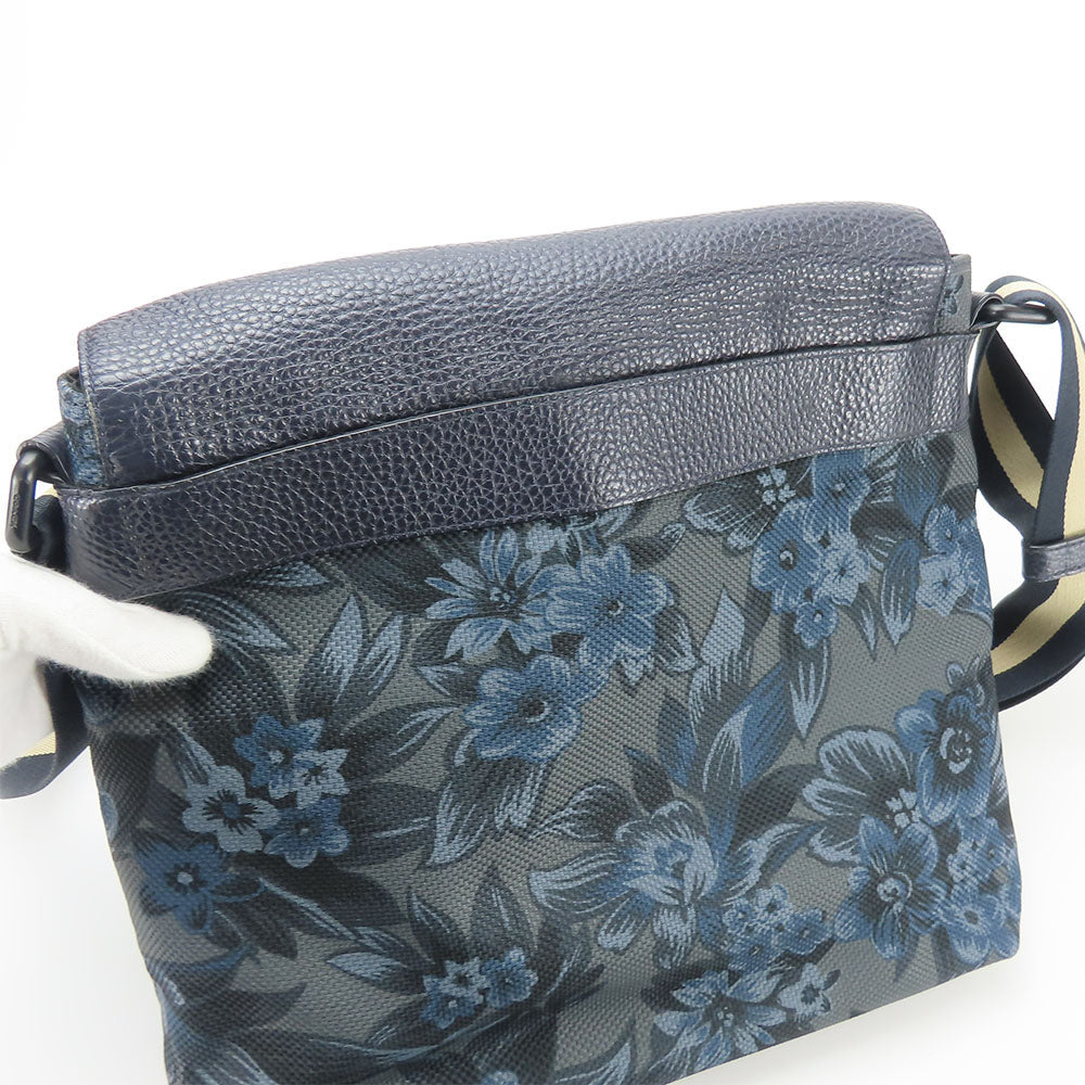 COACH Shoulder Bag F59301 leather Navy type Botanical Women Used Authentic