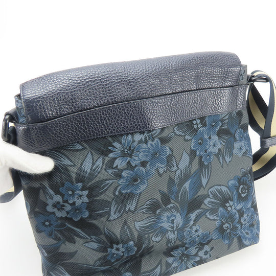COACH Shoulder Bag F59301 leather Navy type Botanical Women Used Authentic