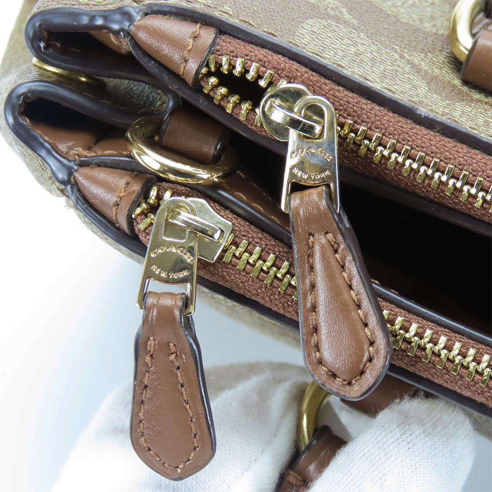 COACH Handbag F67027 PVC, Leather Brown Women Used Authentic