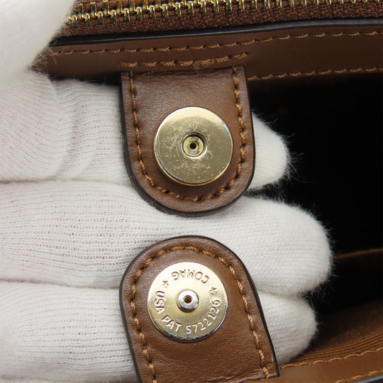 COACH Handbag F67027 PVC, Leather Brown Women Used Authentic