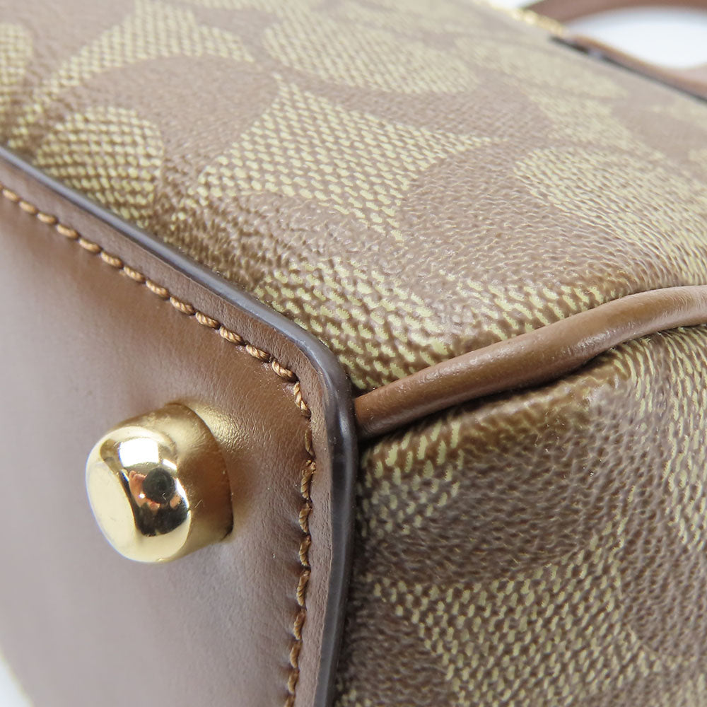 COACH Handbag F67027 PVC, Leather Brown Women Used Authentic