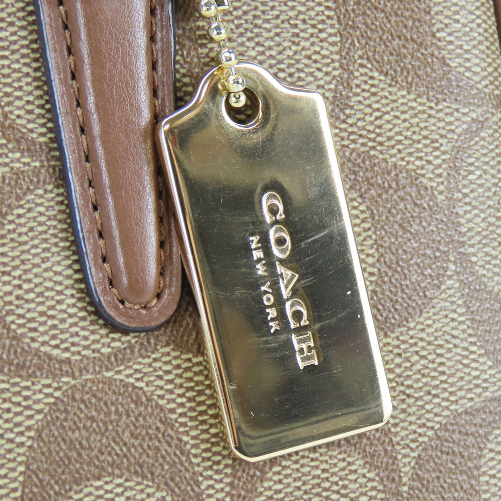 COACH Handbag F67027 PVC, Leather Brown Women Used Authentic