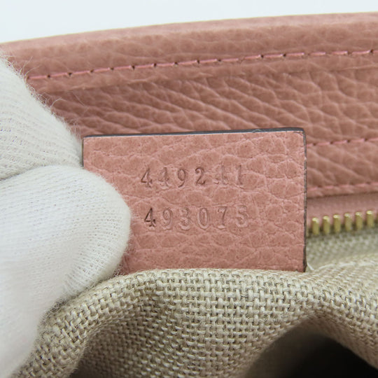 GUCCI Handbag 449241 Leather, GG canvas pink Women Used Authentic