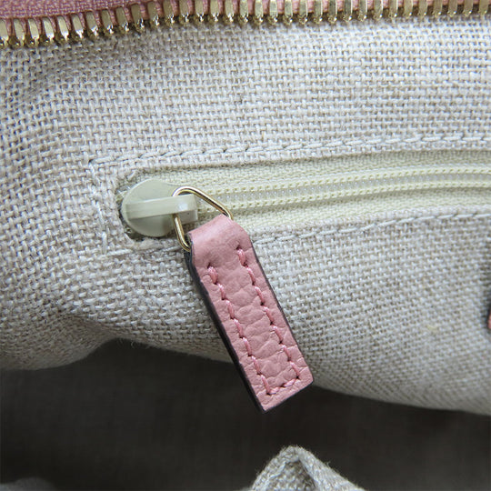 GUCCI Handbag 449241 Leather, GG canvas pink Women Used Authentic