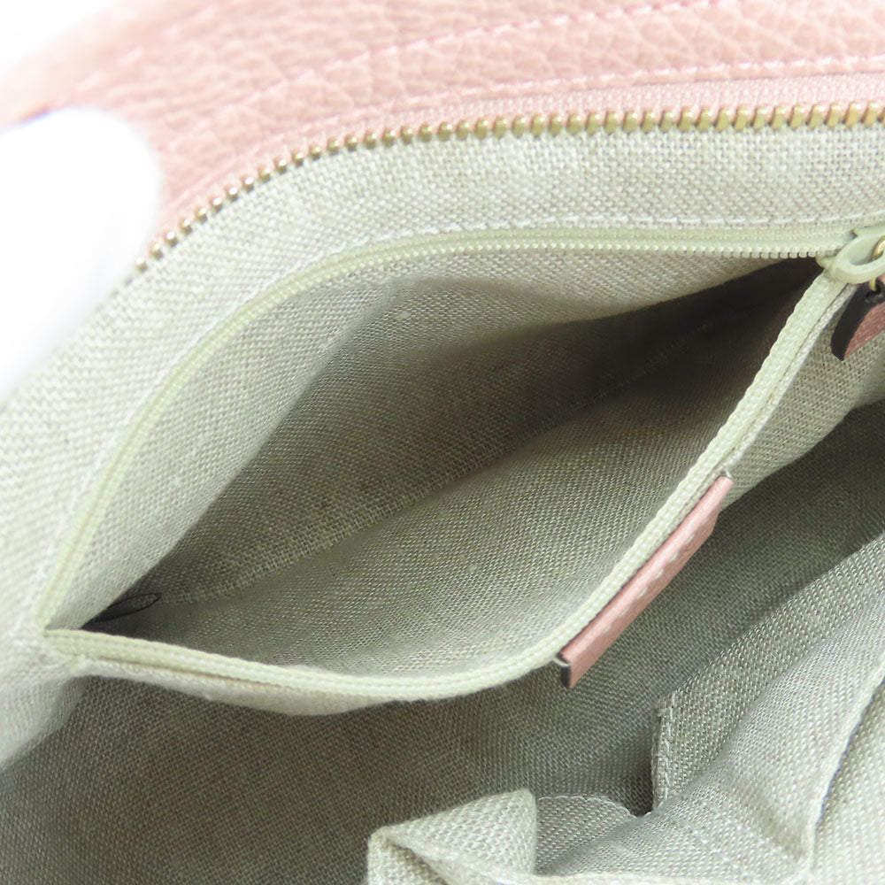 GUCCI Handbag 449241 Leather, GG canvas pink Women Used Authentic
