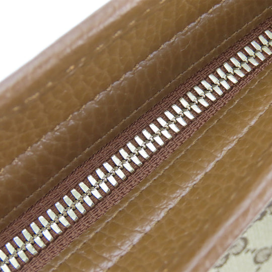 GUCCI Handbag 449241 Leather, GG canvas Brown Women Used Authentic