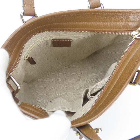 GUCCI Handbag 449241 Leather, GG canvas Brown Women Used Authentic